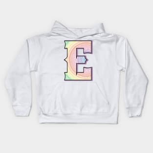 Mandala with alphabet E Kids Hoodie